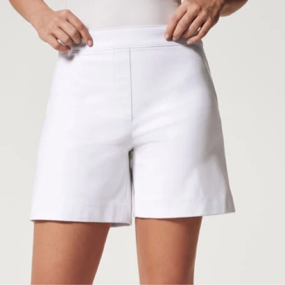SPANX On The Go Polished 6” White Stretch High Rise Shorts Size Small NWT - Picture 4 of 16